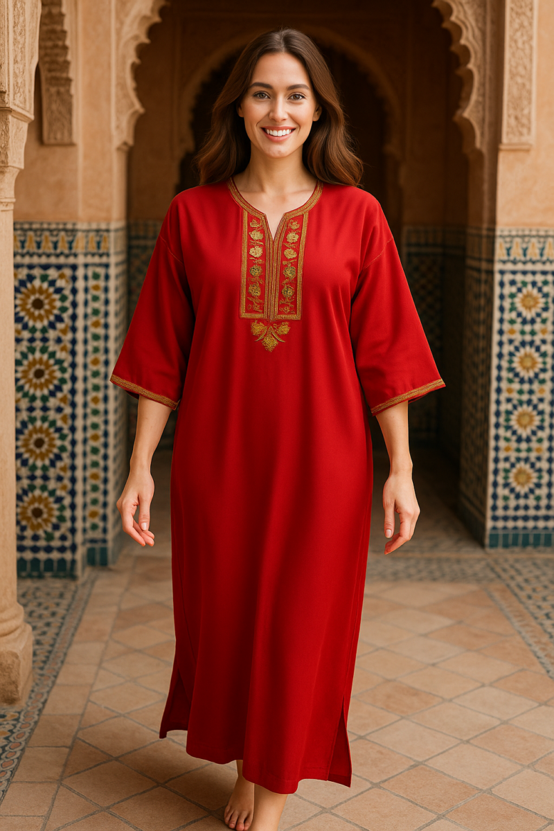 🌿 Moroccan Green Caftan – Elegant, Cultural & Comfortable - Image 5